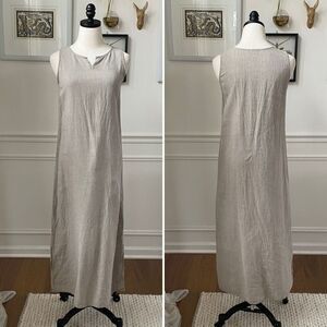 Fog Linen Work Flax Sleeveless Maxi Dress $250 S